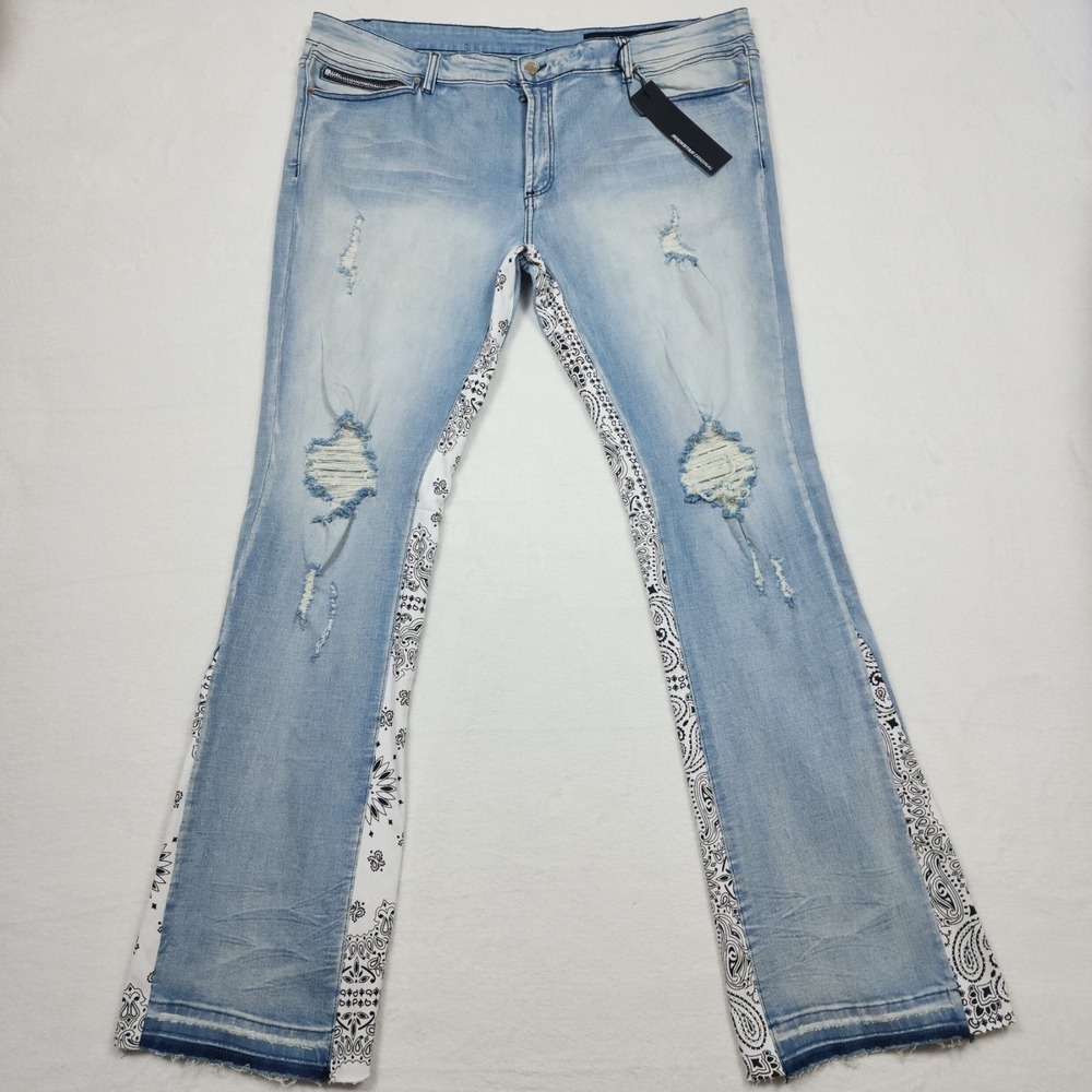 Rockstar Original Jeans Mens Size 44 Blue Distressed Stretch Denim Pants NWT